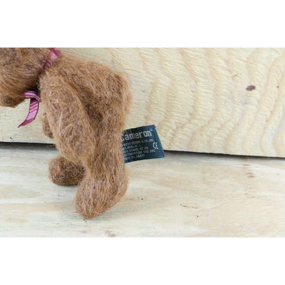RUSS PLUSH Cameron Mohair Brown Teddy Bear 5.5" Mini Vintage Stuffed Animal - Picture 4 of 5